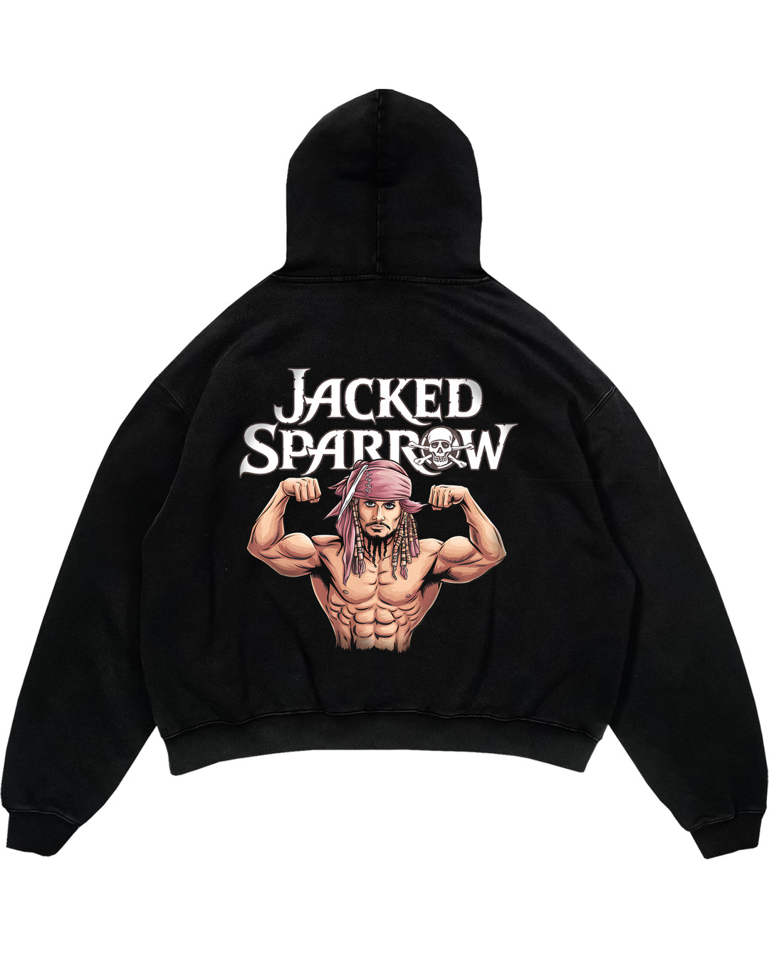 Jacked sparrow oversized hoodie (opdruk op de achterkant).