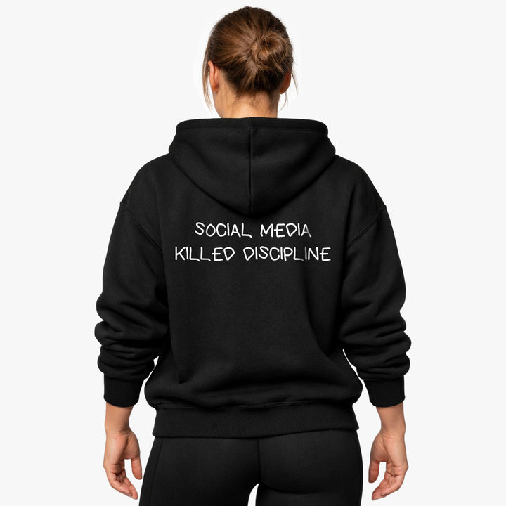 SOCIAL MEDIA KILLED DISCIPLINE Oversized (Backprint) Hoodie