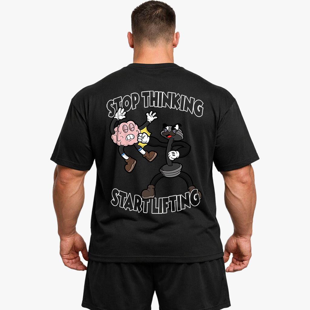 Stop thinking (Backprint) Oversized Shirt