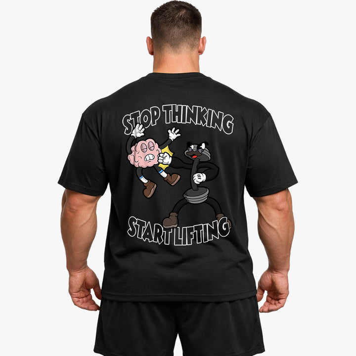 Stop thinking (Backprint) Oversized Shirt
