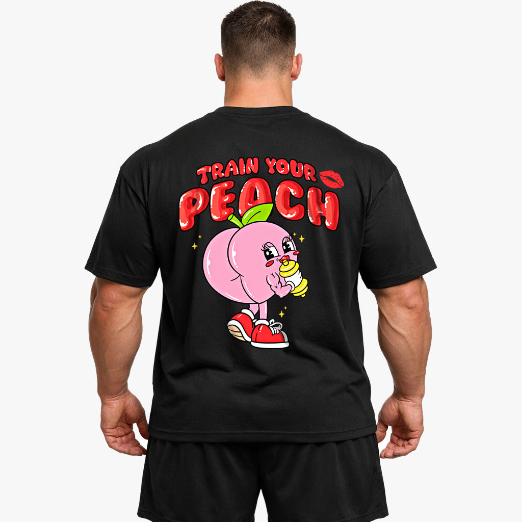 Train your Peach Oversized (Backprint) Shirt