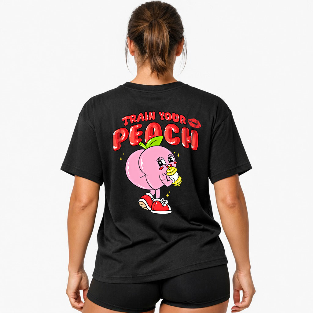 Train your Peach Oversized (Backprint) Shirt
