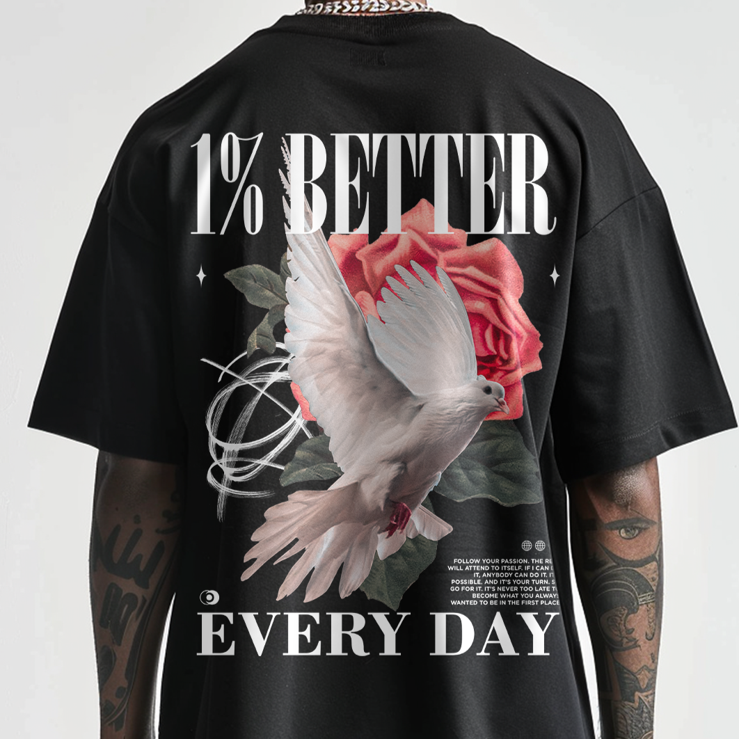 1% Better Oversized (Backprint) Shirt