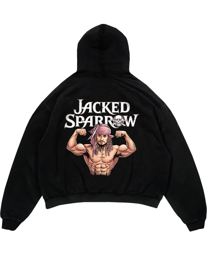 Sudadera extragrande con capucha Jacked Sparrow (estampado en la espalda)